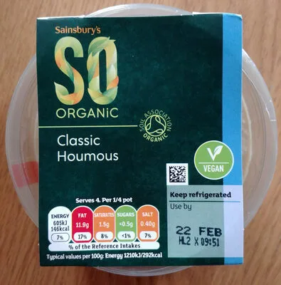 Front of pack, Organic Houmous