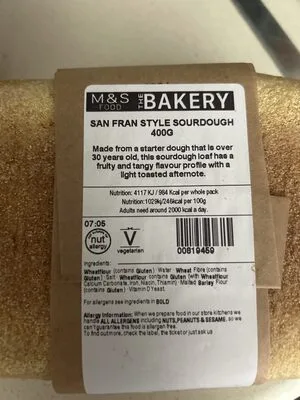 Front of pack, San Francisco Style Sourdough